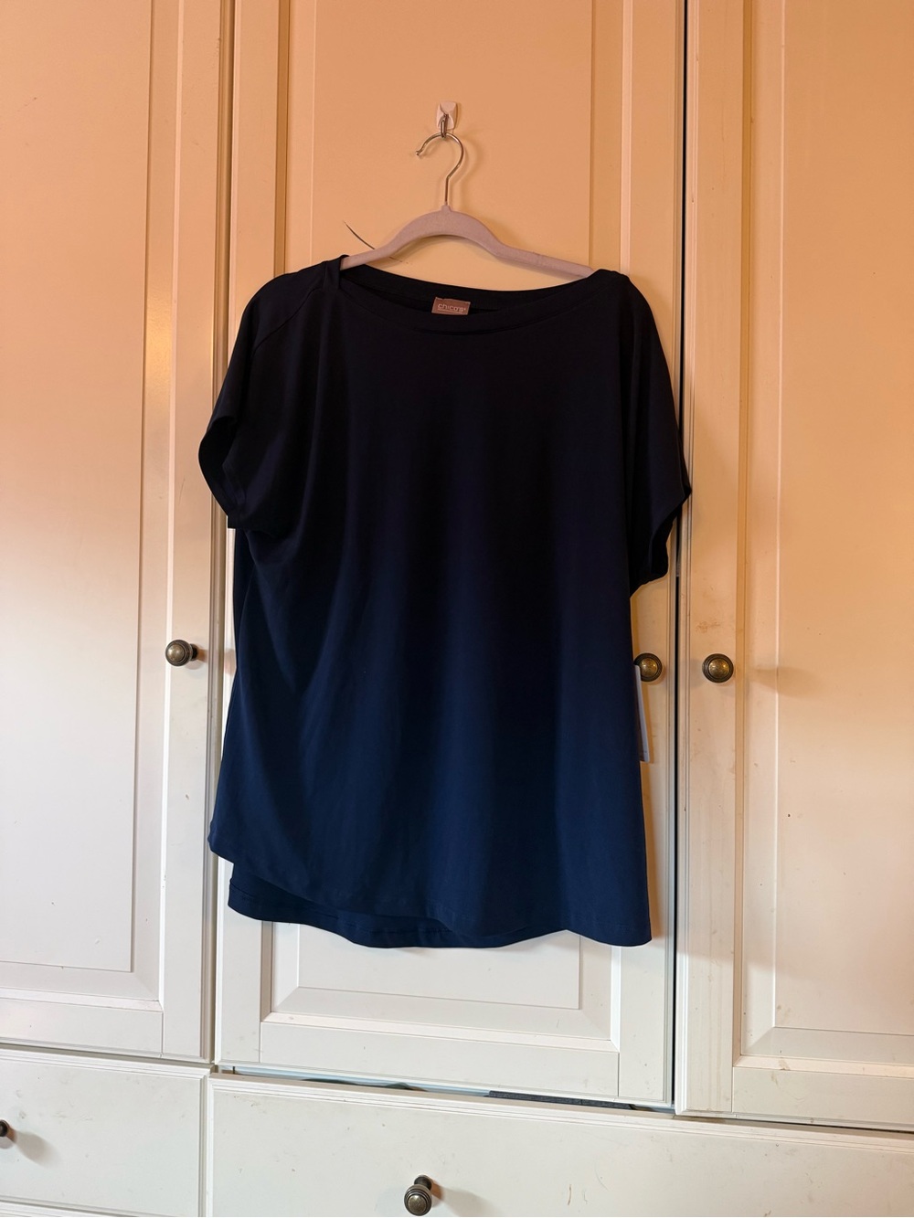 Chico's Navy Short-Sleeve Relaxed Tee